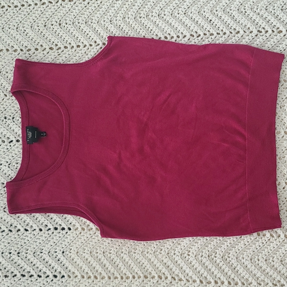 Talbots fuchsia sleeveless vest size medium Petite
